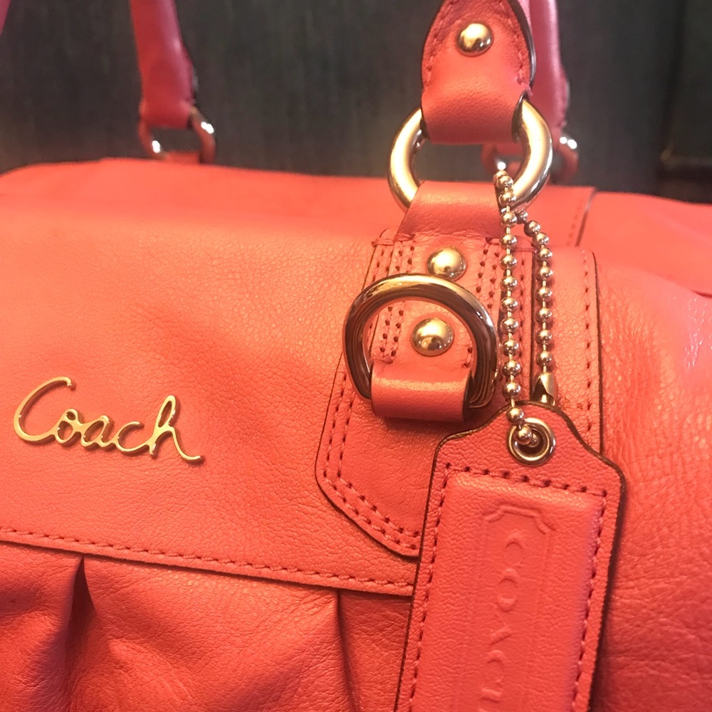 Coach F15447 Ashley Leather Handbag Pink Orchid - Picture 2 of 8